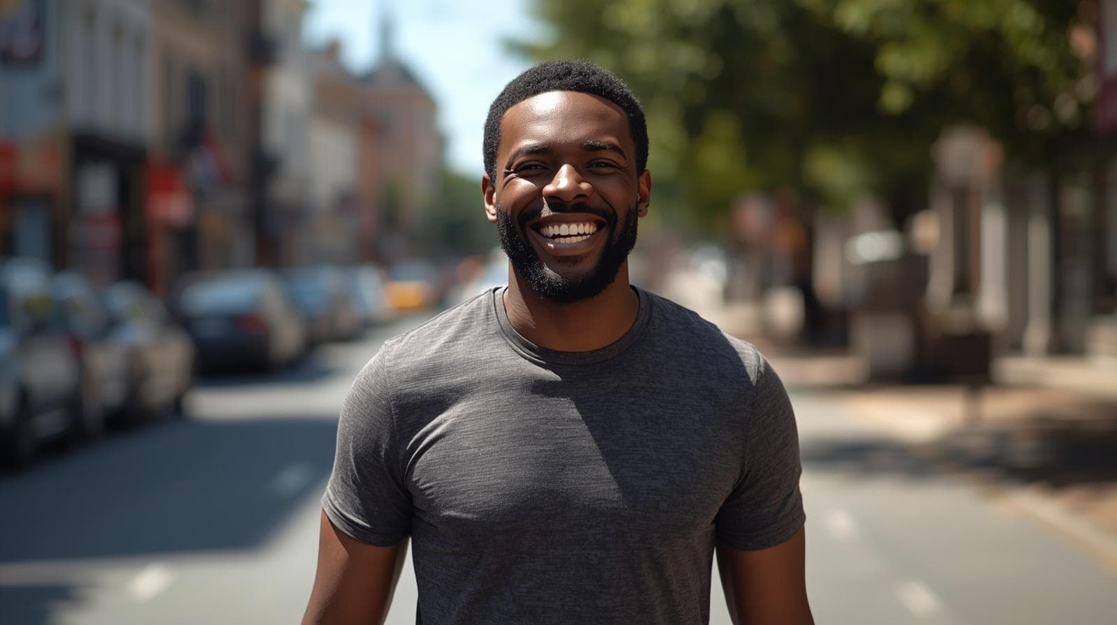 Quiet city street representing progress and forward movement